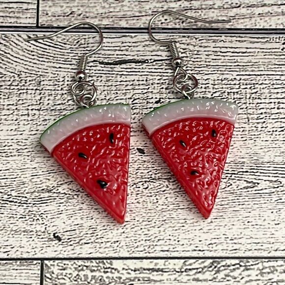 Watermelon Slice Dangle Earrings NWT - Picture 1 of 3